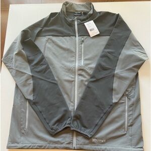 MARMOT Jacket Men's 3XL Tempo Full-Zip Pockets Gray Casual Stretch Polyester (P)